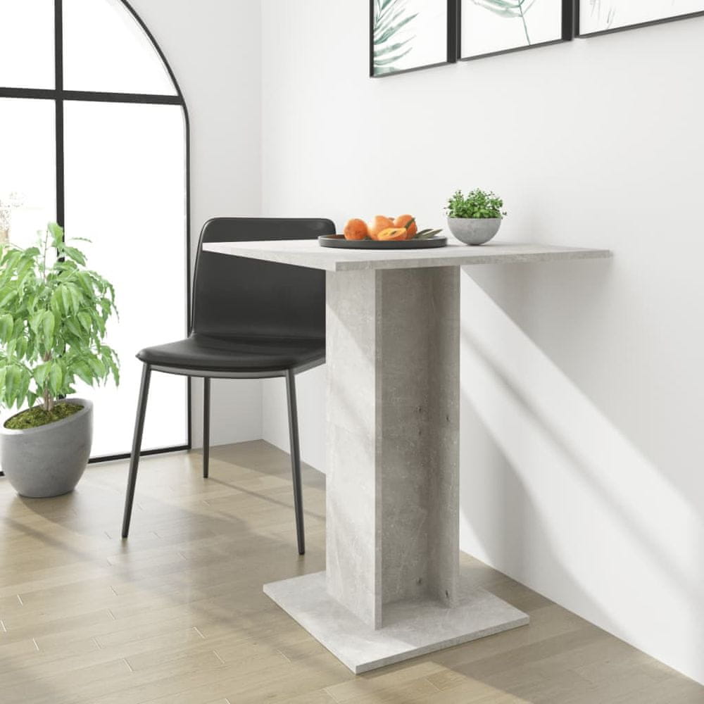 Vidaxl Bistro stôl betónovo-sivý 60x60x75 cm drevotrieska
